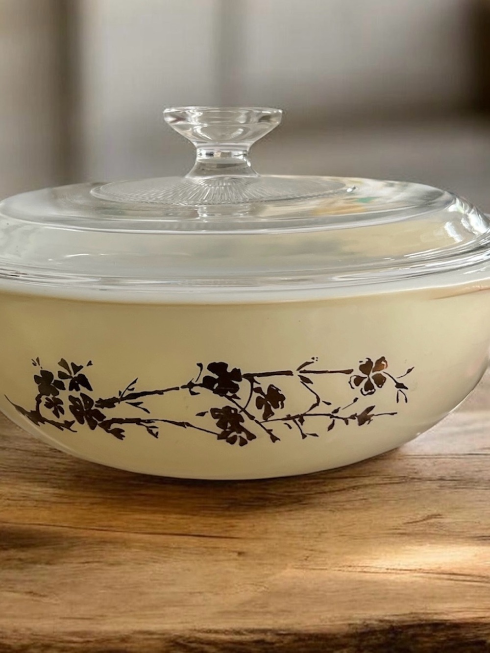 Vintage Pyrex Golden Branch Round Promo Casserole Lid 2-QT